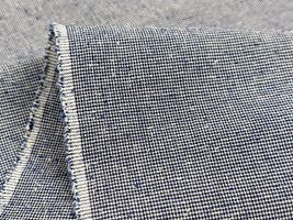 Exclusive Collection シルクネップ混先染コットンワッシャー青/マイクロ千鳥