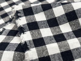 Exclusive Collection シルクネップ混先染コットンワッシャー黒/中約1.3cm