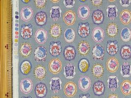 【現品限り特価】60ローンプリント「額縁と猫」ライトグレー地