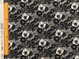 コットンこばやし 北欧調アートフラワーのブロードプリントミッドグレー