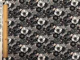 コットンこばやし 北欧調アートフラワーのブロードプリントベージュ地