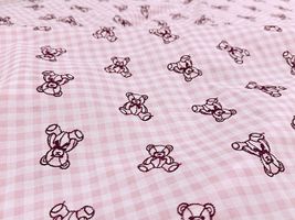 大塚屋オリジナル刺しゅう「My Teddy Bear」ピンクのギンガムローン_拡大イメージ