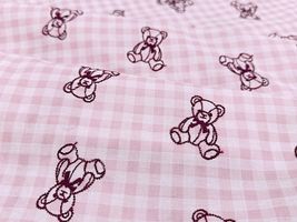 大塚屋オリジナル刺しゅう「My Teddy Bear」ピンクのギンガムローン_拡大イメージ