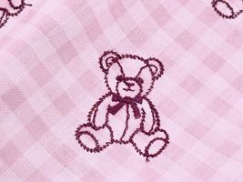 大塚屋オリジナル刺しゅう「My Teddy Bear」ピンクのギンガムローン_拡大イメージ