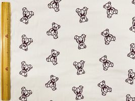 大塚屋オリジナル刺しゅう「My Teddy Bear」スモークホワイトのブロードスモークホワイト