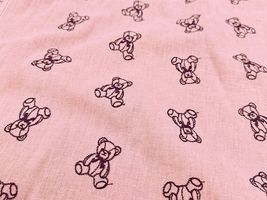 大塚屋オリジナル刺しゅう「My Teddy Bear」ピンクのハーフリネン_拡大イメージ