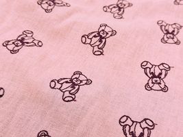 大塚屋オリジナル刺しゅう「My Teddy Bear」ピンクのハーフリネン_拡大イメージ