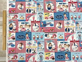 YUWAシャーティングプリント「Today's dessert」ブルー系