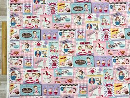 YUWAシャーティングプリント「Today's dessert」ピンク系