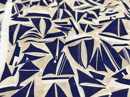 my piece of fabric 幾何ヨットの60ローンプリントネイビーヨット