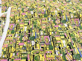 my piece of fabric 60ローンプリント「COSME TOWN」_拡大イメージ