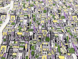 my piece of fabric 60ローンプリント「COSME TOWN」_拡大イメージ