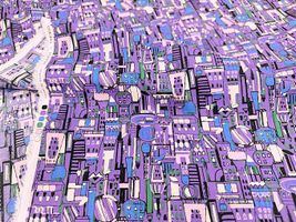 my piece of fabric 60ローンプリント「COSME TOWN」_拡大イメージ