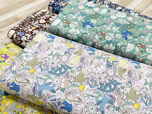 my piece of fabric 手描きフラワーの60ローンプリント