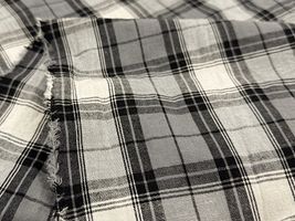 【現品限り特価】Exclusive Collection 西脇産先染綿麻ワッシャーチェックグレー系