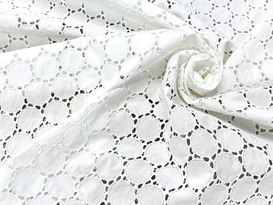 Exclusive Collection シンプルサークル模様のシルク混コットンレース
