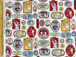 YUWAシャーティングプリント「50's sticker」レッド