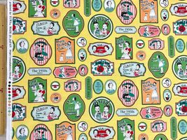 YUWAシャーティングプリント「50's sticker」イエロー