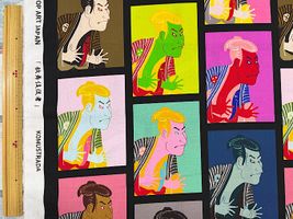 Crazy Pop Artシーチングプリント「Colorful Japanese Ukiyoe」カブキブラック