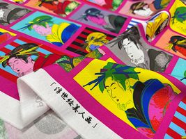 Crazy Pop Artシーチングプリント「Colorful Japanese Ukiyoe」_拡大イメージ
