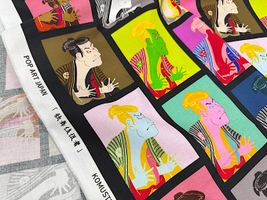 Crazy Pop Artシーチングプリント「Colorful Japanese Ukiyoe」_拡大イメージ