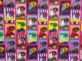 Crazy Pop Artシーチングプリント「Colorful Japanese Ukiyoe」_拡大イメージ