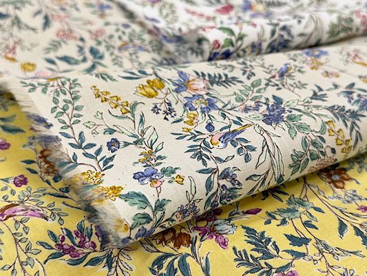 Exclusive Collection 60ローンプリント「Birds & Flowers」
