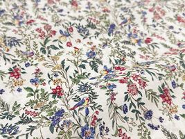 Exclusive Collection 60ローンプリント「Birds & Flowers」オフ白