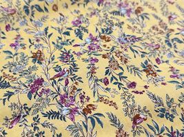 Exclusive Collection 60ローンプリント「Birds & Flowers」イエロー