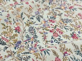 Exclusive Collection 60ローンプリント「Birds & Flowers」ライトブルー