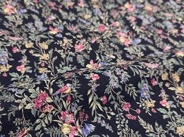 Exclusive Collection 60ローンプリント「Birds & Flowers」ブラック