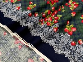 シーチングプリント un/no「Strawberry Antiquecheck」_拡大イメージ