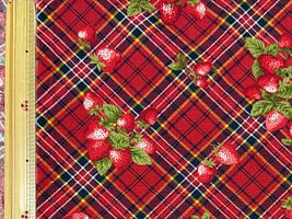 シーチングプリント un/no「Strawberry Antiquecheck」_拡大イメージ