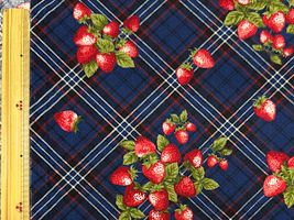 シーチングプリント un/no「Strawberry Antiquecheck」_拡大イメージ