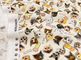 「シャカにゃん」のインクジェットシーチングプリント_拡大イメージ