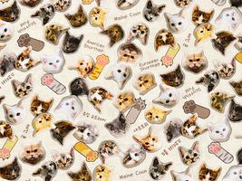 「シャカにゃん」のインクジェットシーチングプリントその他