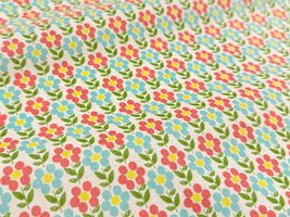 SOPO KUKKA スケアプリント「ドット・レトロフラワー」レッド×水色