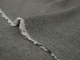 先染めワッシャー エコシャンブレー無地ブラック