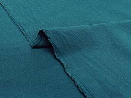 新・綿麻先染めワッシャー無地ターコイズブルー