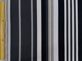 マルチカラーの11号帆布プリント「ストライプ」グレー系