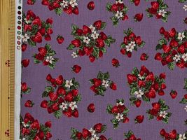 【現品限り特価】シーチングプリント un/no「ベリーベリー」パープルグレー