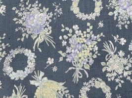 Luludy Roman スケアプリント「アンティークブーケ」スモーキーネイビー