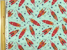 moda シーチングプリント「VINTAGE ROCKETS」BLUE NEBULA