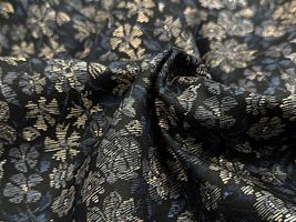 Exclusive Collection ゴブラン調花柄ビエラプリント黒地×青花