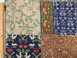 シーチングプリント アールヌーヴォー・シンフォニー「Patchwork」ネイビー系