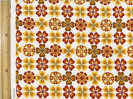 シーチングプリント un/no「Four leaf clover」オフホワイト