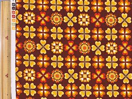 シーチングプリント un/no「Four leaf clover」ブラウン