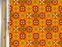 シーチングプリント un/no「Four leaf clover」オレンジ