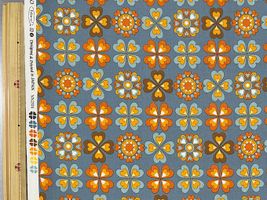 シーチングプリント un/no「Four leaf clover」レトロブルー