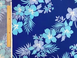 T/Cハワイアンプリント「ハイビスカス」ブルー